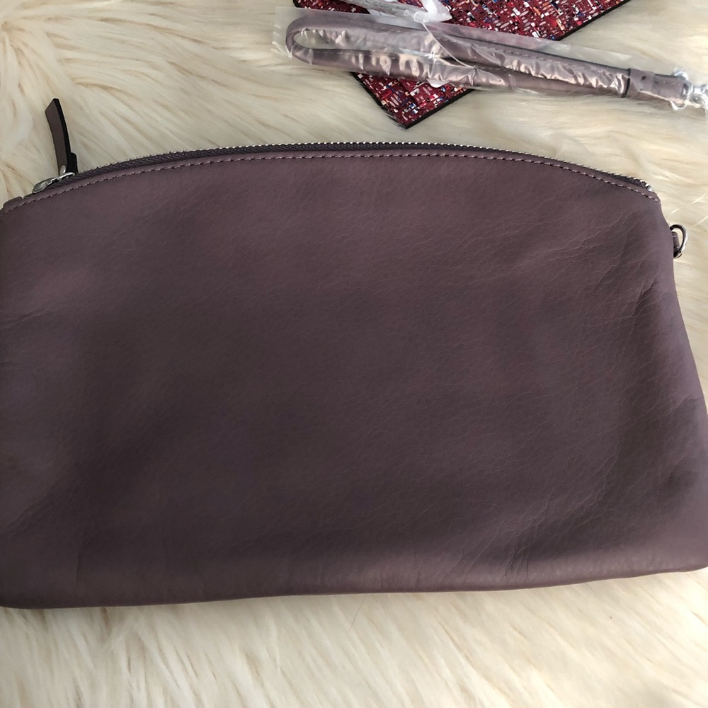 NWT Lodis purple leather wristlet with card case wallet - Picture 5 of 10